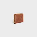 COMPACT ZIPPED WALLET CUIR TRIOMPHE IN SMOOTH CALFSKIN TAN - Image 2